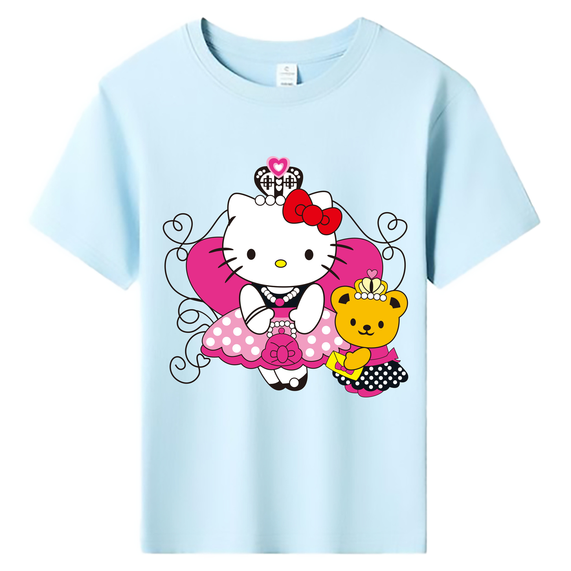 （画像用） Hello Kitty ハローキティ 綿100％キッズTシャツ（フロントプリント）